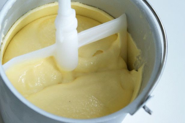 сладолед од ѓумбир - камшикување во производител на сладолед